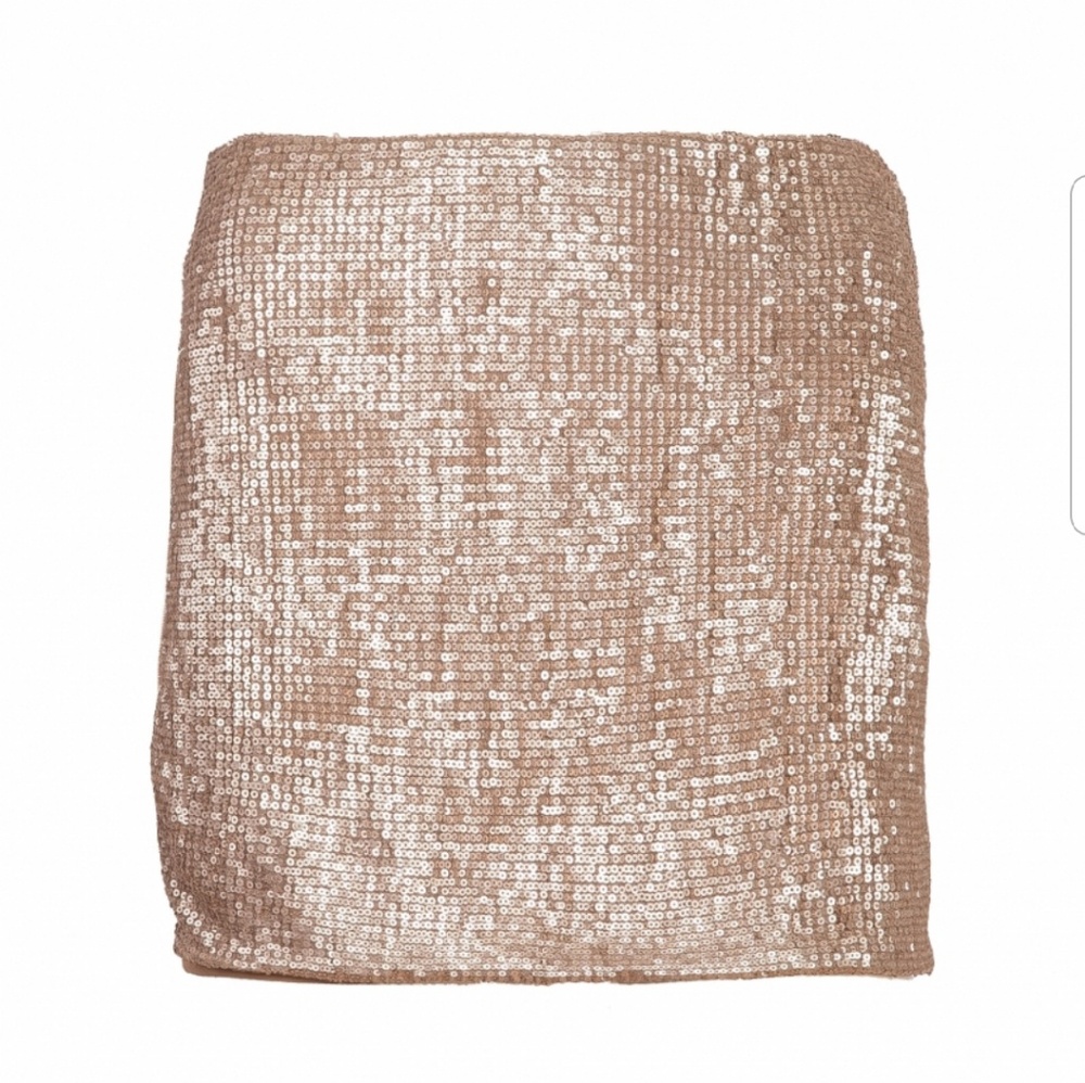 Gold Sequin Front Mini Skirt NWOT